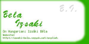 bela izsaki business card
